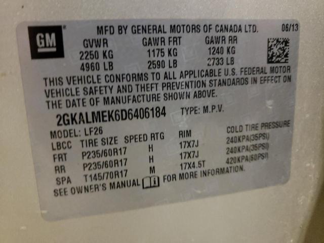 Photo 10 from auction – 2013 GMC TERRAIN SL with VIN 2GKALMEK6D6406184