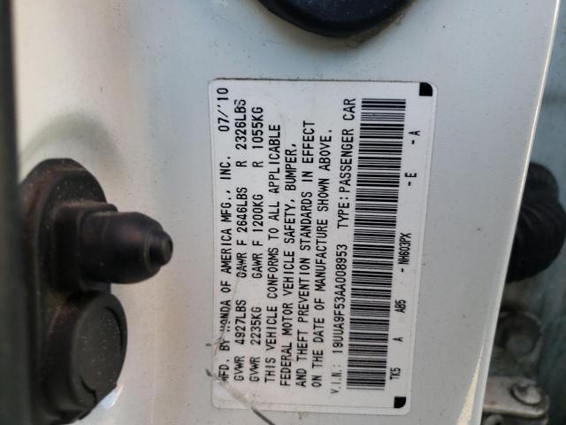 Photo 10 from auction – 2010 ACURA TL with VIN 19UUA9F53AA008953