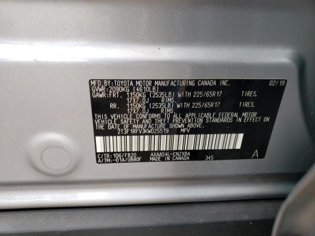 Photo 10 from auction – 2019 TOYOTA RAV4 LE with VIN 2T3F1RFV3KW025519