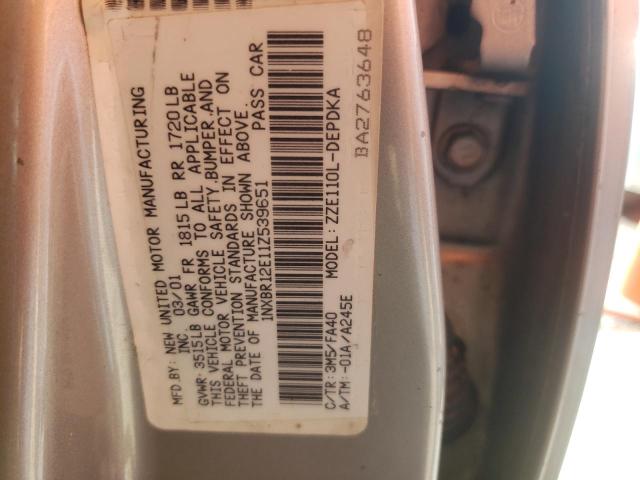 Photo 10 from auction – 2001 TOYOTA COROLLA CE with VIN 1NXBR12E11Z539651