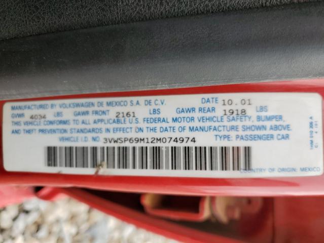 Photo 10 from auction – 2002 VOLKSWAGEN JETTA GLS with VIN 3VWSP69M12M074974