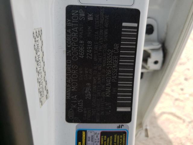 Photo 10 from auction – 2015 KIA CADENZA PR with VIN KNALN4D76F5193552