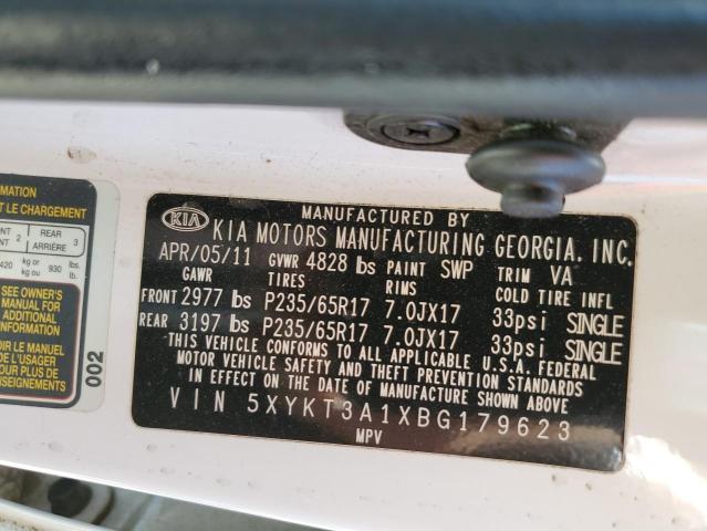 Photo 10 from auction – 2011 KIA SORENTO BA with VIN 5XYKT3A1XBG179623