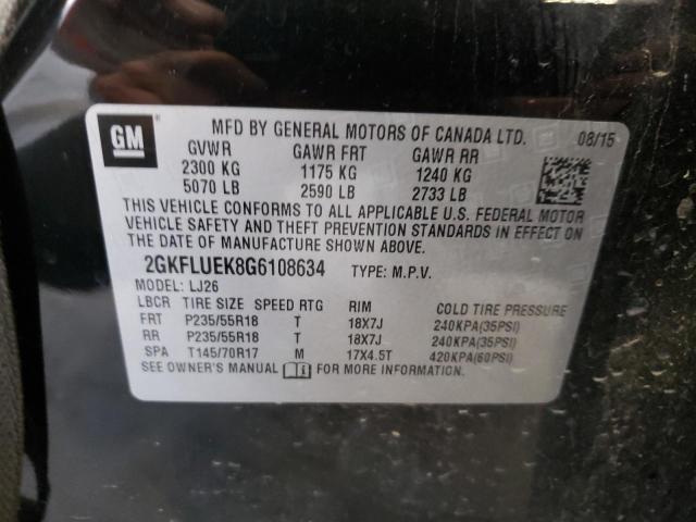 Photo 10 from auction – 2016 GMC TERRAIN SL with VIN 2GKFLUEK8G6108634