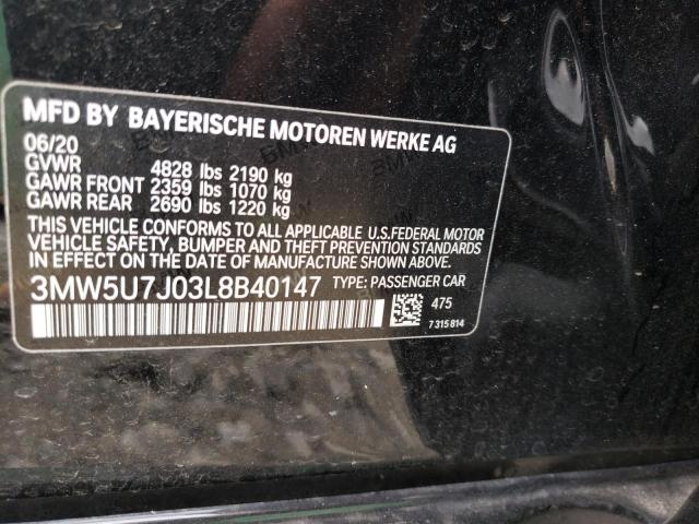Photo 10 from auction – 2020 BMW M340I with VIN 3MW5U7J03L8B40147
