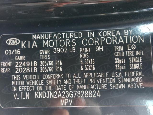 Photo 10 from auction – 2016 KIA SOUL with VIN KNDJN2A23G7328824