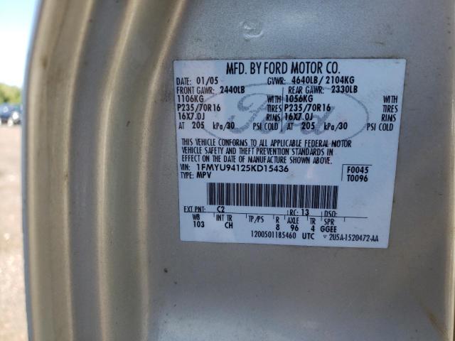 Photo 10 from auction – 2005 FORD ESCAPE LIM with VIN 1FMYU94125KD15436