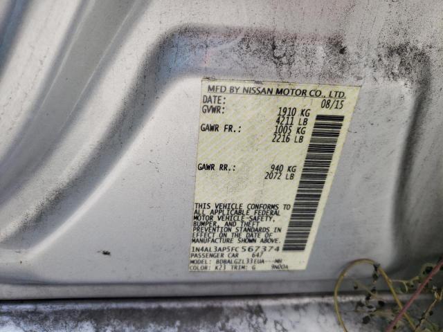 Photo 10 from auction – 2015 NISSAN ALTIMA 2.5 with VIN 1N4AL3AP5FC567374