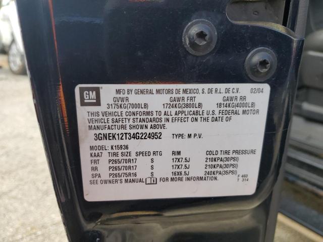 Photo 10 from auction – 2004 CHEVROLET AVALANCHE with VIN 3GNEK12T34G224952