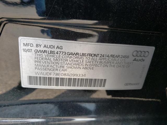Photo 10 from auction – 2008 AUDI A4 2.0T QU with VIN WAUDF78E08A099334