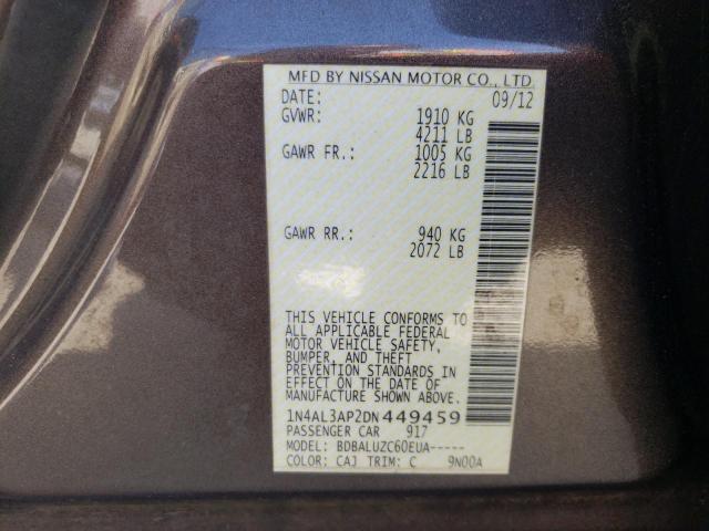 Photo 10 from auction – 2013 NISSAN ALTIMA 2.5 with VIN 1N4AL3AP2DN449459
