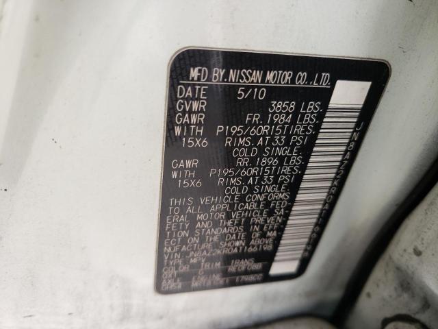 Photo 10 from auction – 2010 NISSAN CUBE BASE with VIN JN8AZ2KR0AT166198