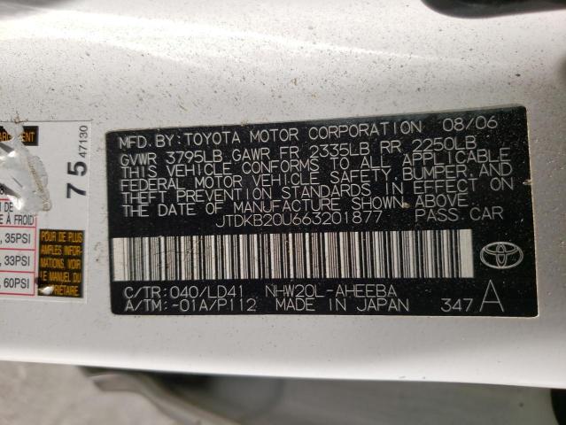 Photo 10 from auction – 2006 TOYOTA PRIUS with VIN JTDKB20U663201877