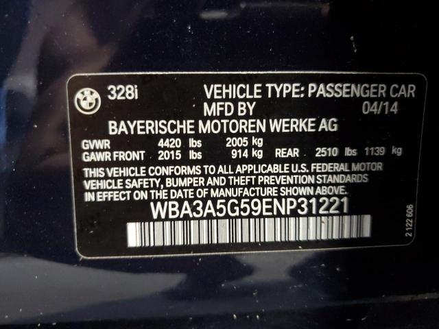 Photo 10 from auction – 2014 BMW 328 I with VIN WBA3A5G59ENP31221