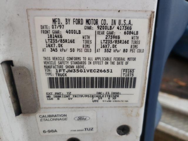 Photo 10 from auction – 1997 FORD F350 with VIN 1FTJW35G1VEC26651