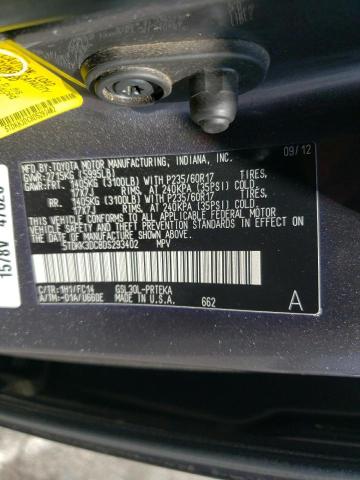 Photo 10 from auction – 2013 TOYOTA SIENNA LE with VIN 5TDKK3DC8DS293402
