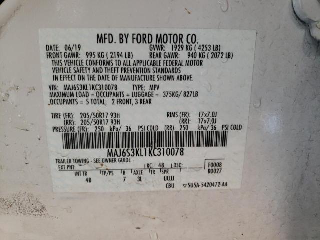 Photo 10 from auction – 2019 FORD ECOSPORT T with VIN MAJ6S3KL1KC310078