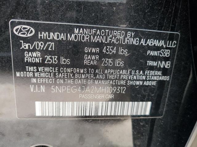 Photo 10 from auction – 2021 HYUNDAI SONATA SE with VIN 5NPEG4JA2MH109312