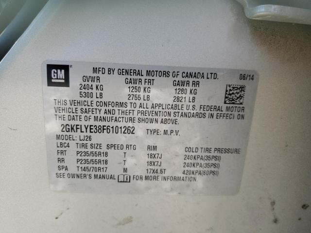 Photo 10 from auction – 2015 GMC TERRAIN SL with VIN 2GKFLYE38F6101262