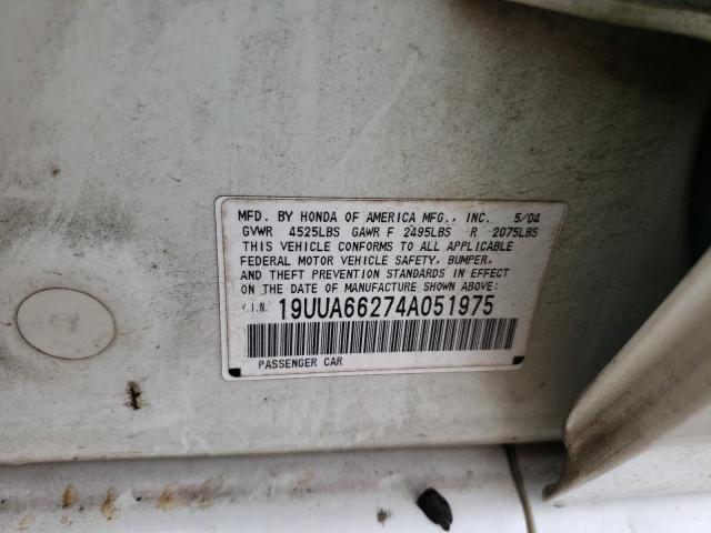 Photo 10 from auction – 2004 ACURA TL with VIN 19UUA66274A051975