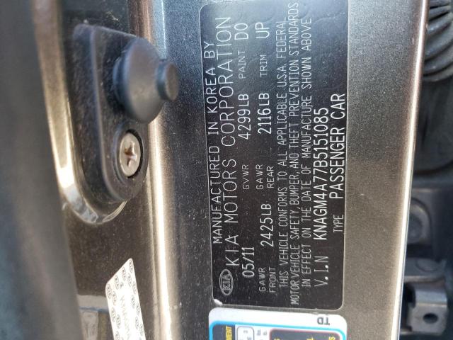 Photo 10 from auction – 2011 KIA OPTIMA LX with VIN KNAGM4A77B5151085