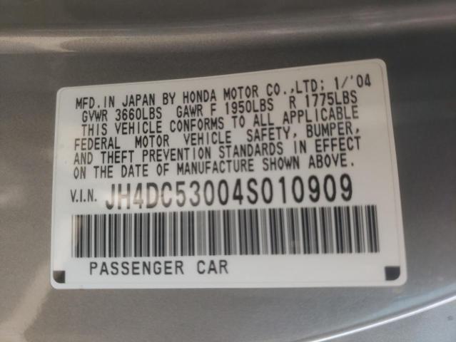 Photo 10 from auction – 2004 ACURA RSX TYPE-S with VIN JH4DC53004S010909