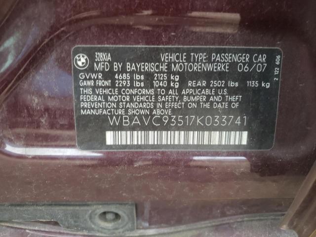 Photo 10 from auction – 2007 BMW 328 XI with VIN WBAVC93517K033741
