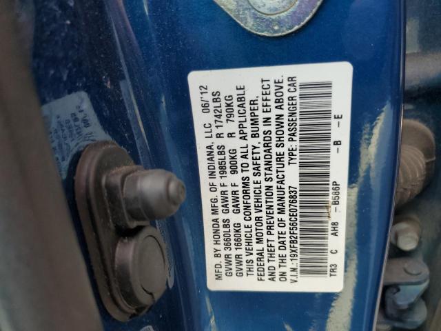 Photo 10 from auction – 2012 HONDA CIVIC LX with VIN 19XFB2F56CE076837