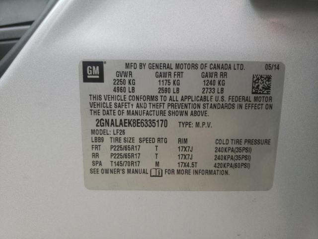 Photo 10 from auction – 2014 CHEVROLET EQUINOX LS with VIN 2GNALAEK8E6335170