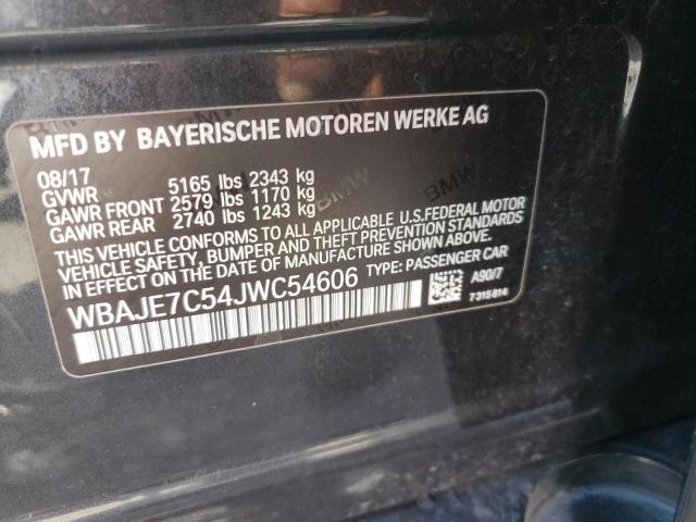 Photo 10 from auction – 2018 BMW 540 XI with VIN WBAJE7C54JWC54606