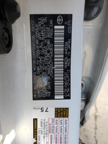 Photo 10 from auction – 2007 TOYOTA PRIUS with VIN JTDKB20U777640872