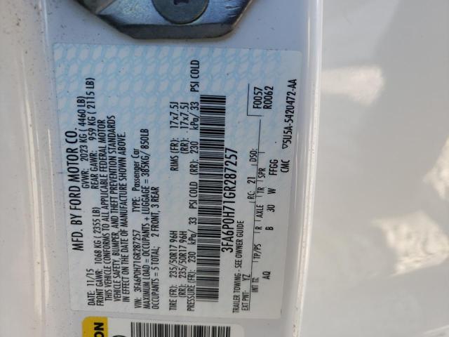 Photo 10 from auction – 2016 FORD FUSION SE with VIN 3FA6P0H71GR287257