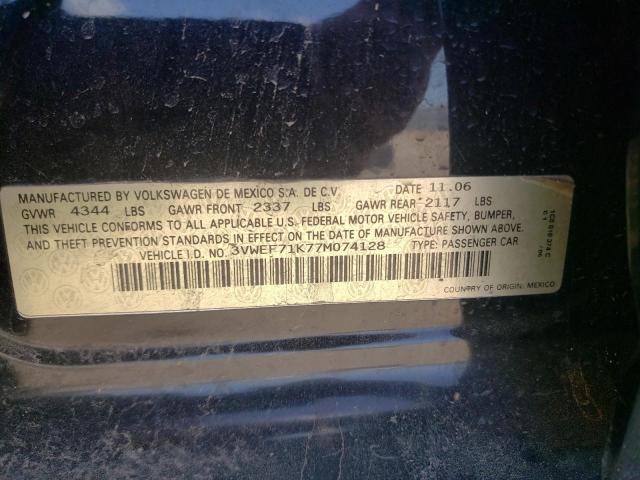 Photo 10 from auction – 2007 VOLKSWAGEN JETTA WOLF with VIN 3VWEF71K77M074128