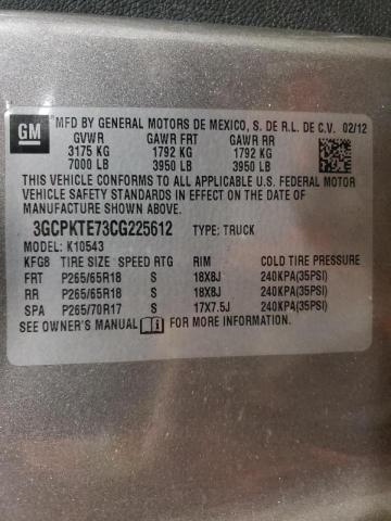 Photo 10 from auction – 2012 CHEVROLET SILVERADO with VIN 3GCPKTE73CG225612
