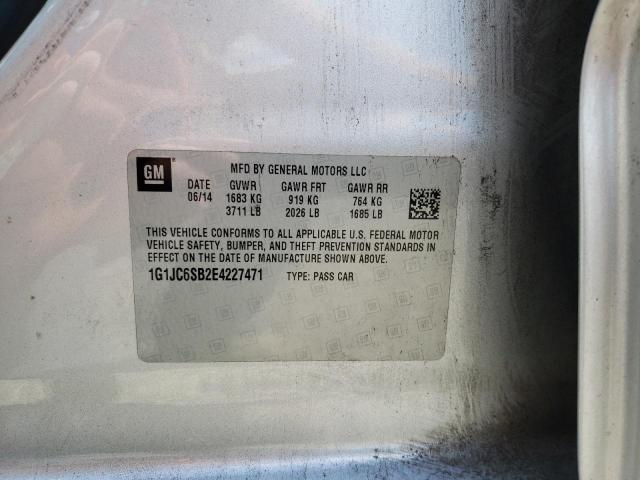 Photo 10 from auction – 2014 CHEVROLET SONIC LT with VIN 1G1JC6SB2E4227471