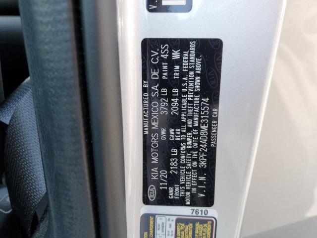 Photo 10 from auction – 2021 KIA FORTE FE with VIN 3KPF24AD8ME315574