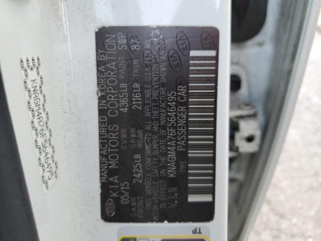 Photo 10 from auction – 2015 KIA OPTIMA LX with VIN KNAGM4A76F5646495