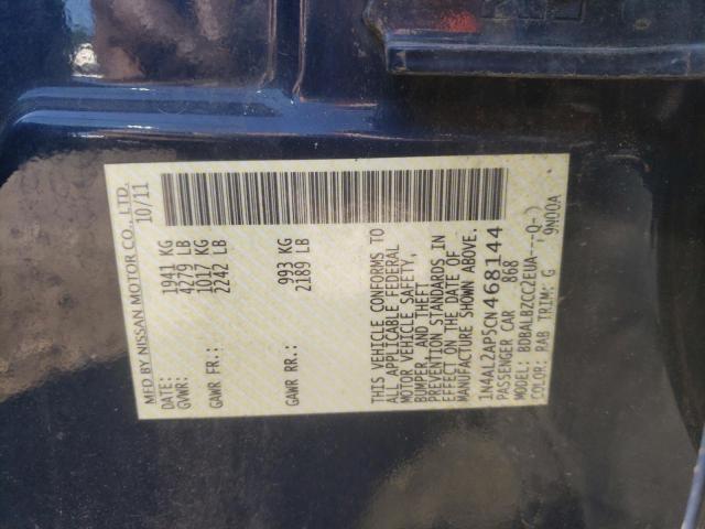 Photo 10 from auction – 2012 NISSAN ALTIMA BAS with VIN 1N4AL2AP5CN468144