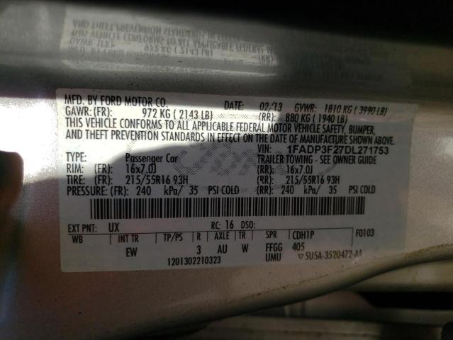 Photo 10 from auction – 2013 FORD FOCUS SE with VIN 1FADP3F27DL271753