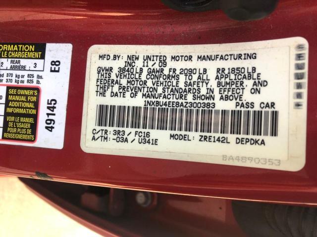 Photo 10 from auction – 2010 TOYOTA COROLLA BA with VIN 1NXBU4EE8AZ300383