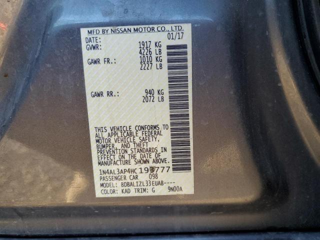 Photo 10 from auction – 2017 NISSAN ALTIMA 2.5 with VIN 1N4AL3AP4HC193777