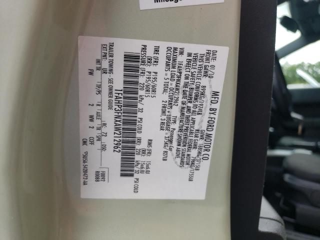 Photo 10 from auction – 2010 FORD FOCUS SE with VIN 1FAHP3FNXAW212962