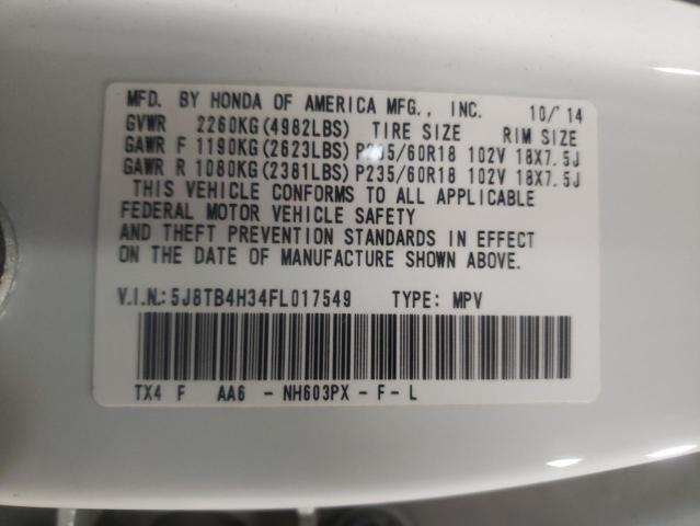 Photo 10 from auction – 2015 ACURA RDX with VIN 5J8TB4H34FL017549