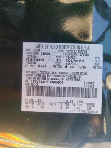 Photo 10 from auction – 2001 FORD RANGER SUP with VIN 1FTYR14E71PA86856