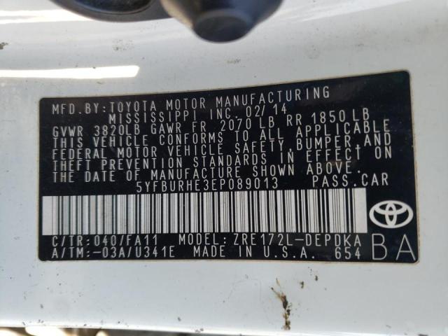 Photo 10 from auction – 2014 TOYOTA COROLLA L with VIN 5YFBURHE3EP089013
