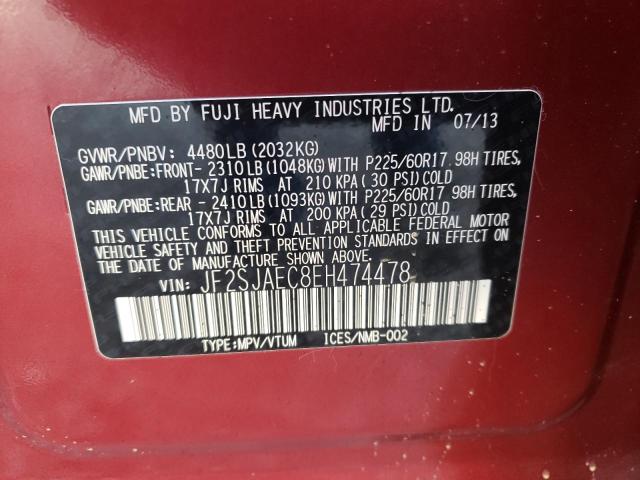 Photo 10 from auction – 2014 SUBARU FORESTER 2 with VIN JF2SJAEC8EH474478