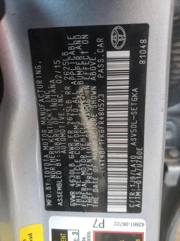 Photo 10 from auction – 2015 TOYOTA CAMRY LE with VIN 4T4BF1FK6FR480523