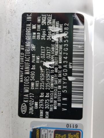 Photo 10 from auction – 2018 KIA SORENTO LX with VIN 5XYPGDA34JG359082