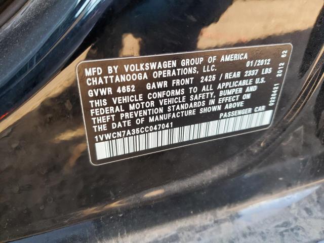 Photo 10 from auction – 2012 VOLKSWAGEN PASSAT SEL with VIN 1VWCN7A35CC047041