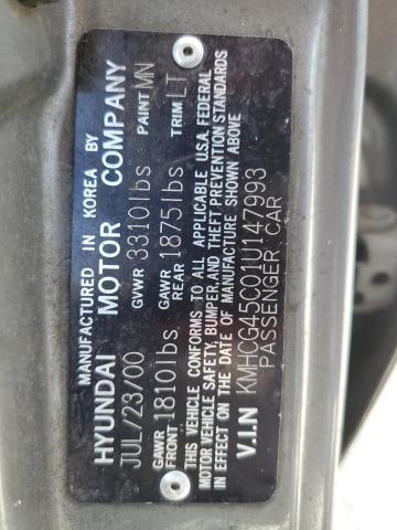 Photo 10 from auction – 2001 HYUNDAI ACCENT GL with VIN KMHCG45C01U147993